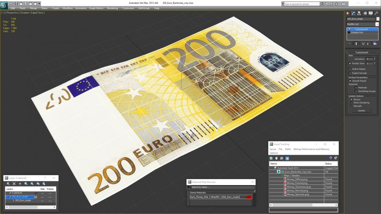 200 Euro Banknote 3D