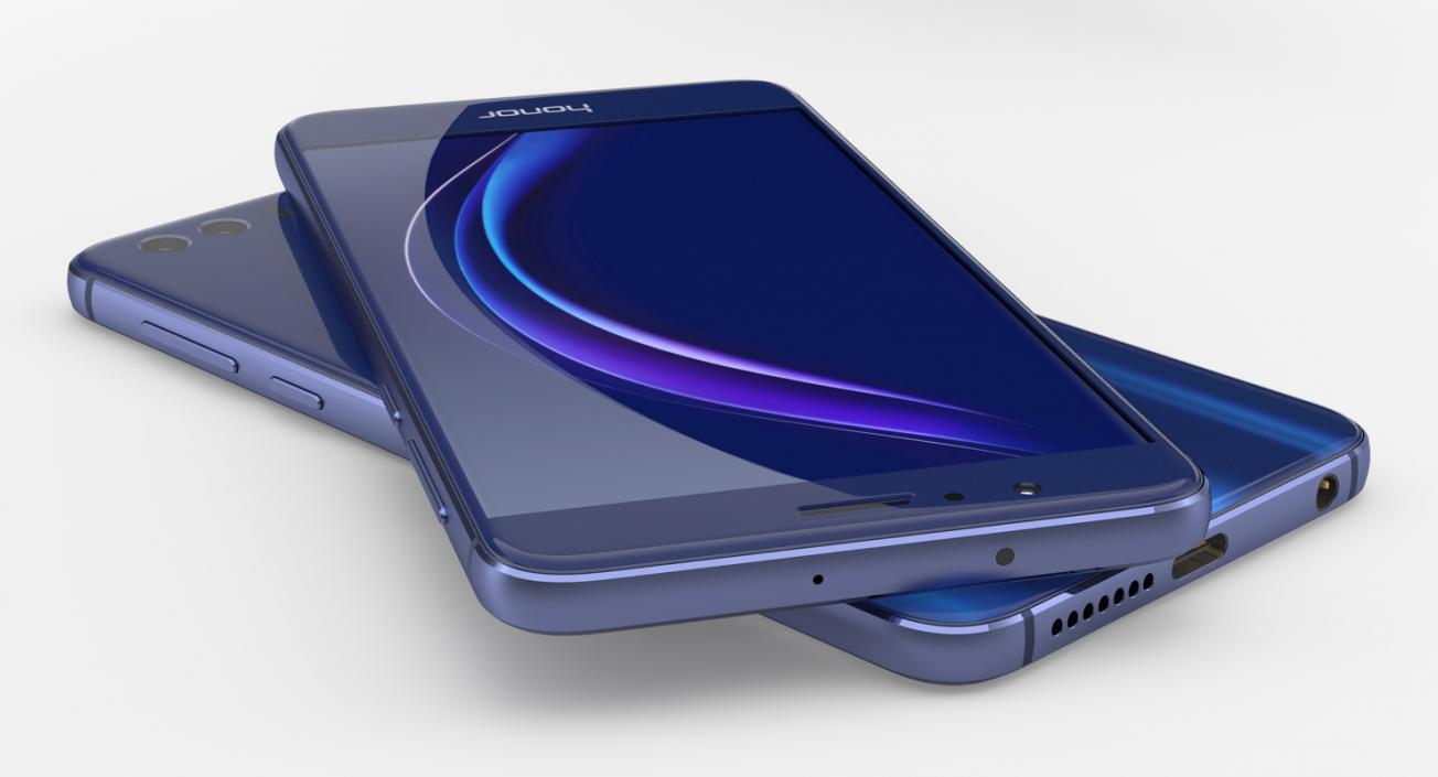 3D Huawei Honor 8 Sapphire Blue model