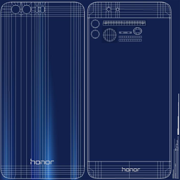 3D Huawei Honor 8 Sapphire Blue model