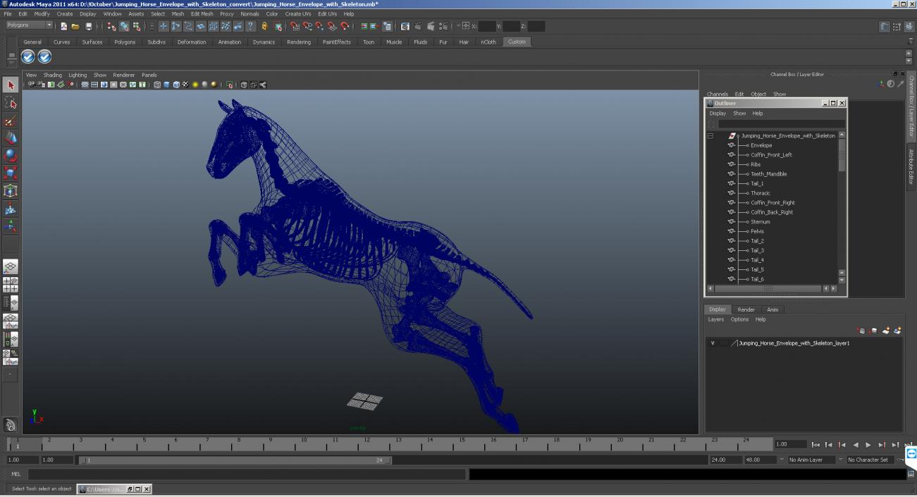 3D Jumping Horse Envelope with Skeleton