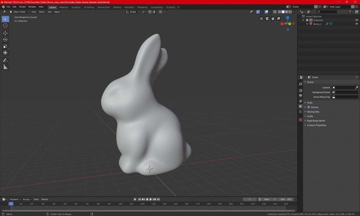 Chocolate Easter Bunny 3D