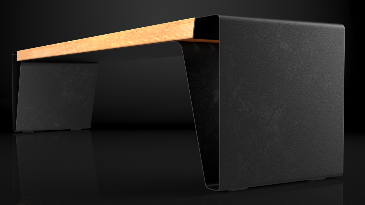 3D Modern Park Bench Black model