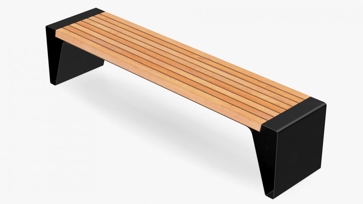 3D Modern Park Bench Black model