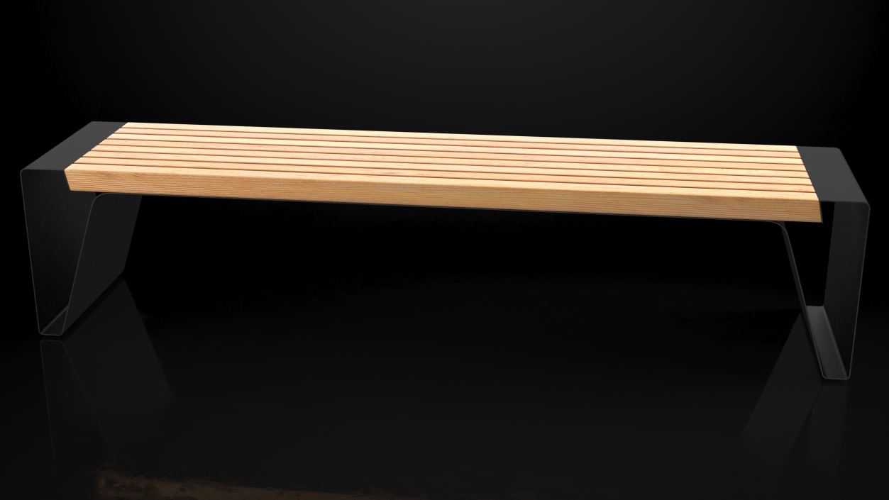 3D Modern Park Bench Black model