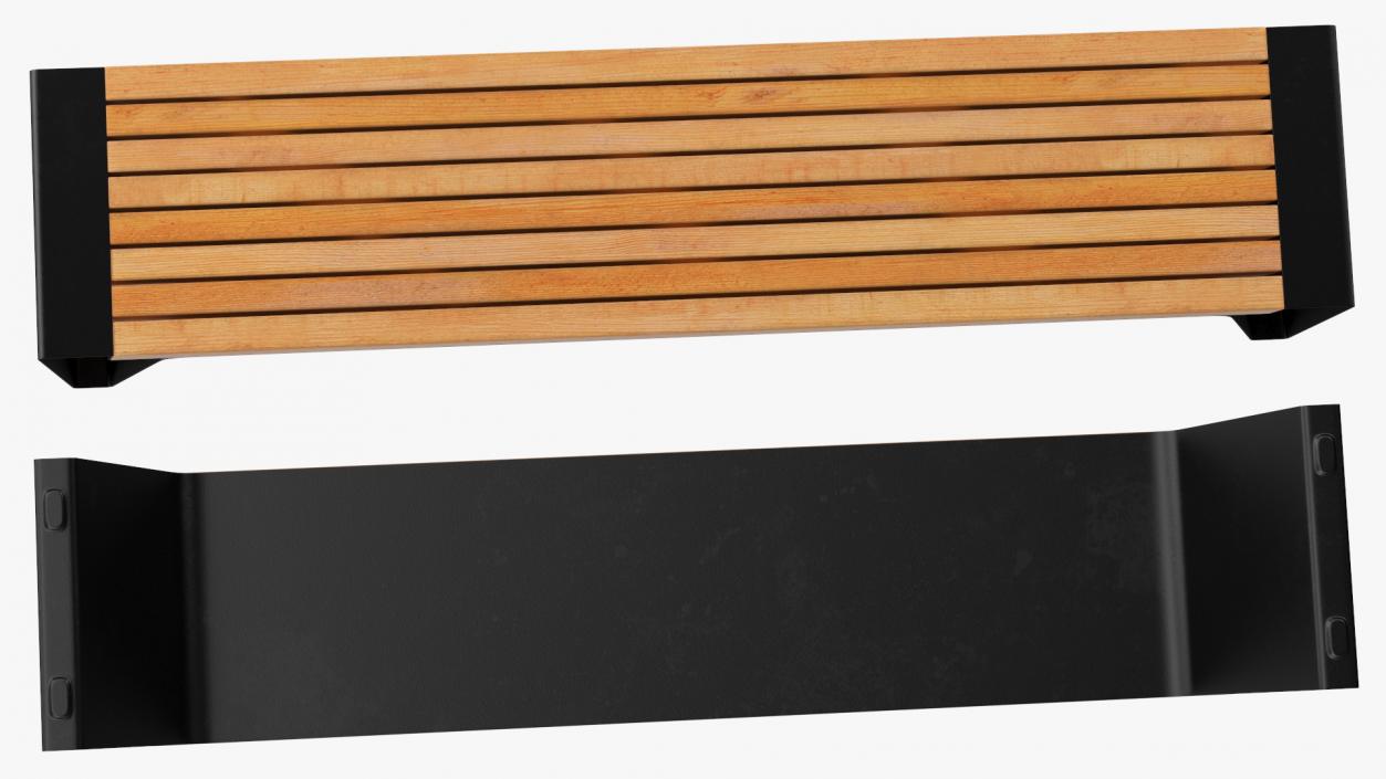 3D Modern Park Bench Black model