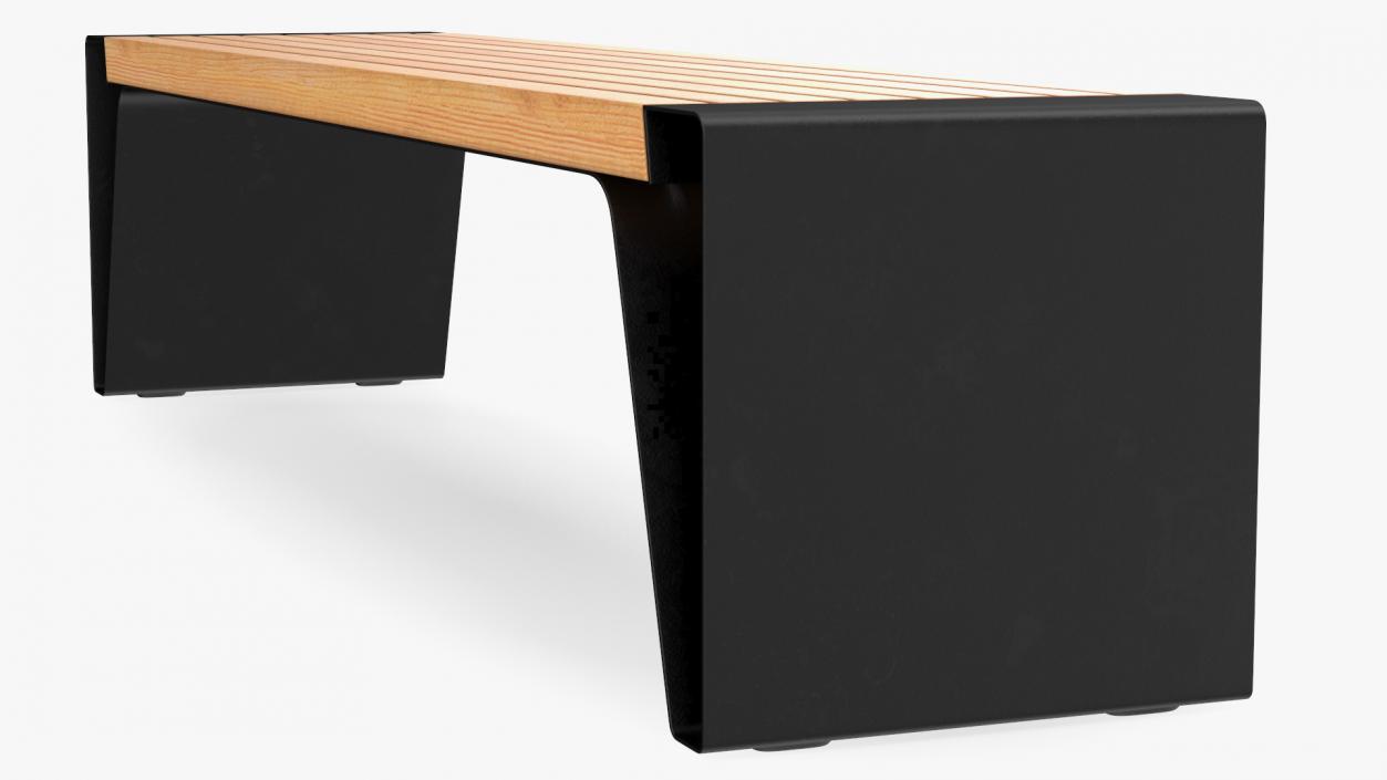 3D Modern Park Bench Black model