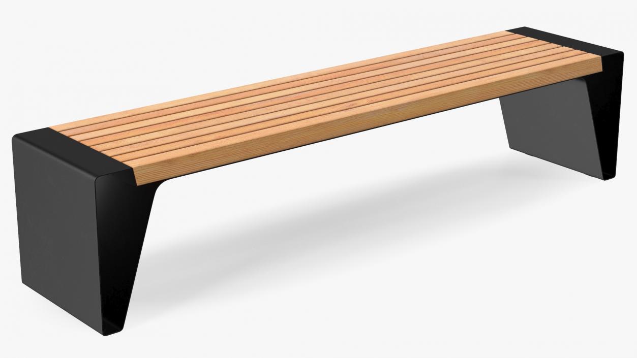 3D Modern Park Bench Black model