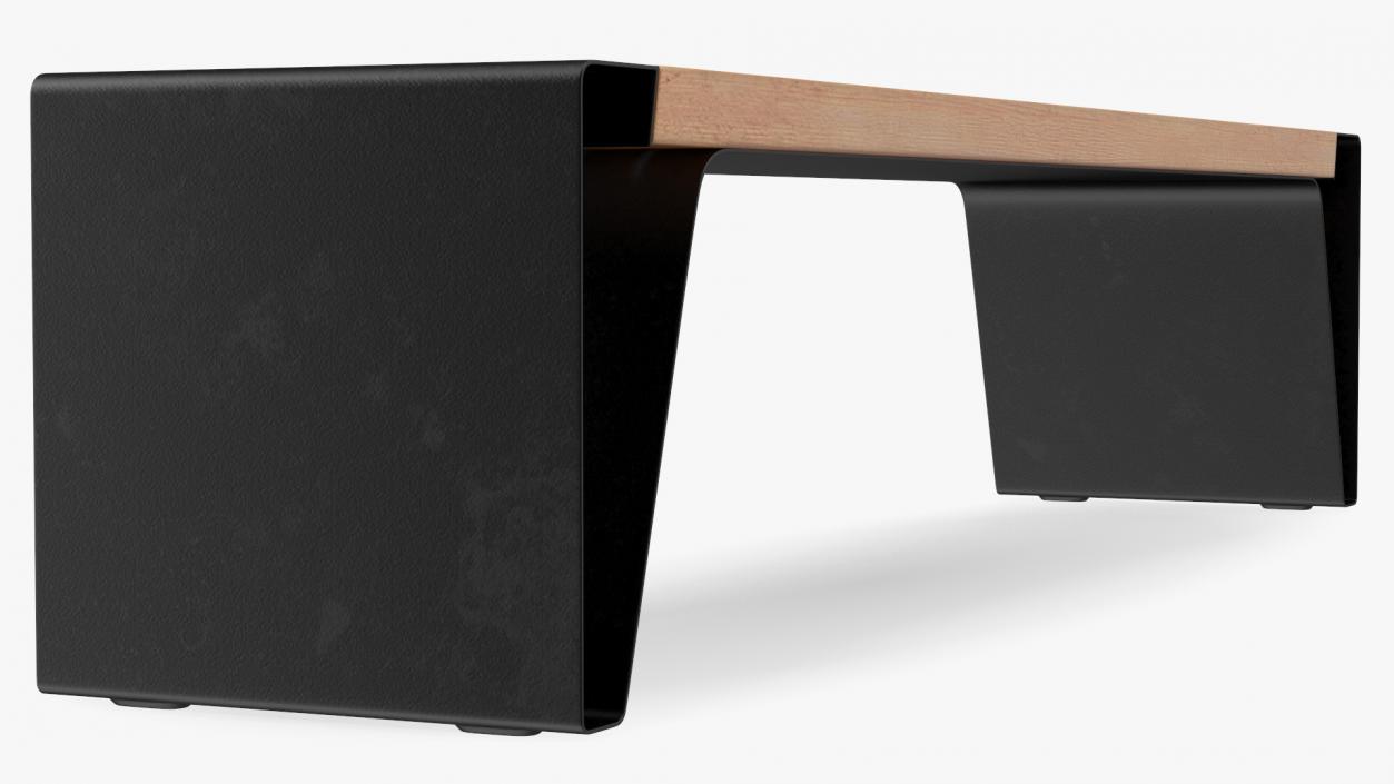 3D Modern Park Bench Black model