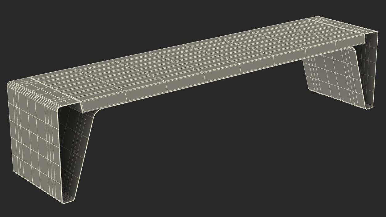 3D Modern Park Bench Black model