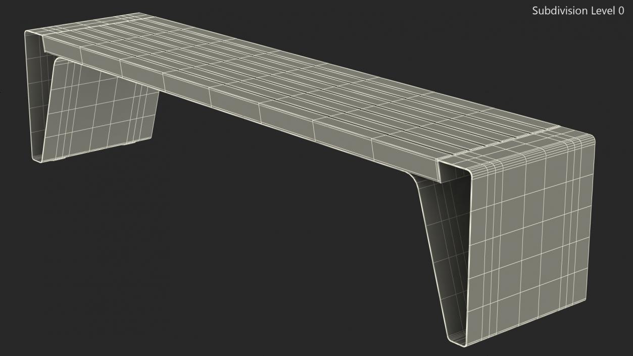 3D Modern Park Bench Black model