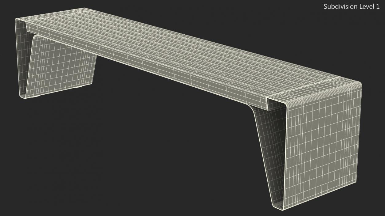 3D Modern Park Bench Black model