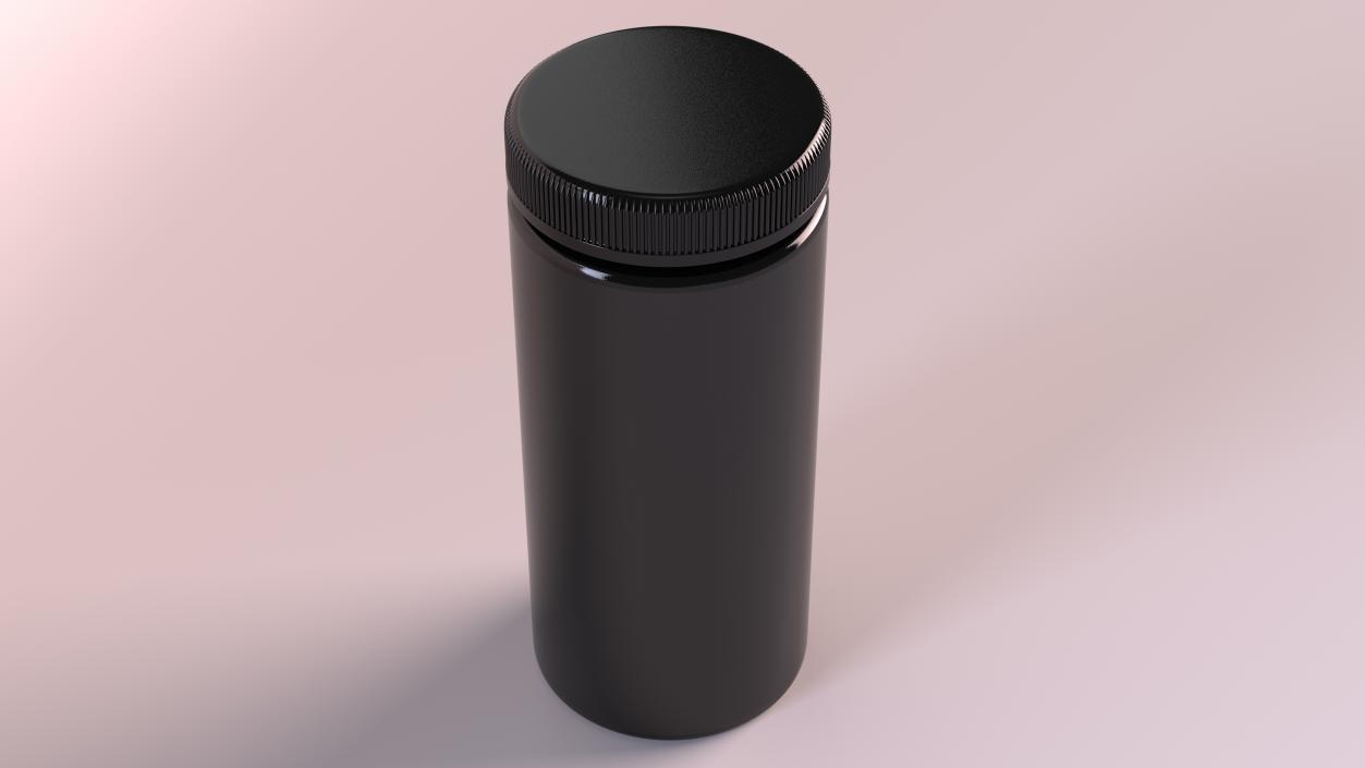 Little Round Black Plastic Jar 2 3D