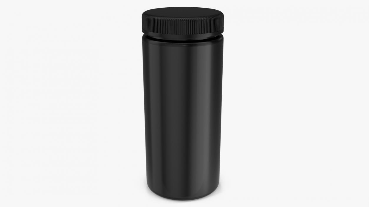 Little Round Black Plastic Jar 2 3D