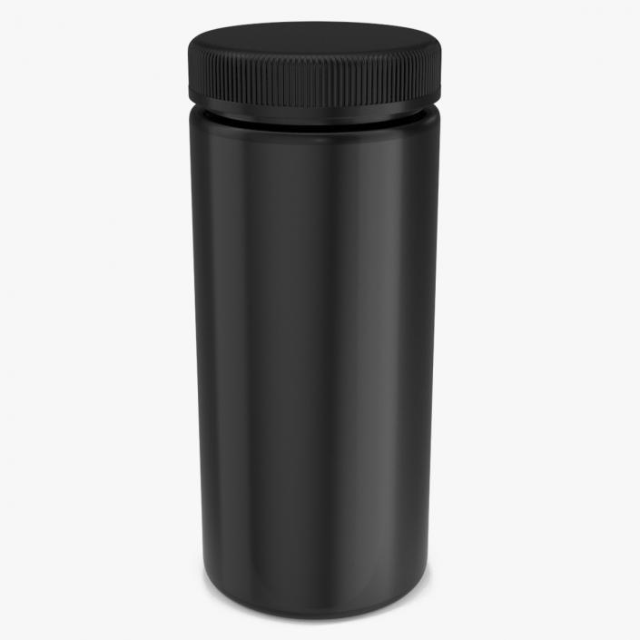 Little Round Black Plastic Jar 2 3D