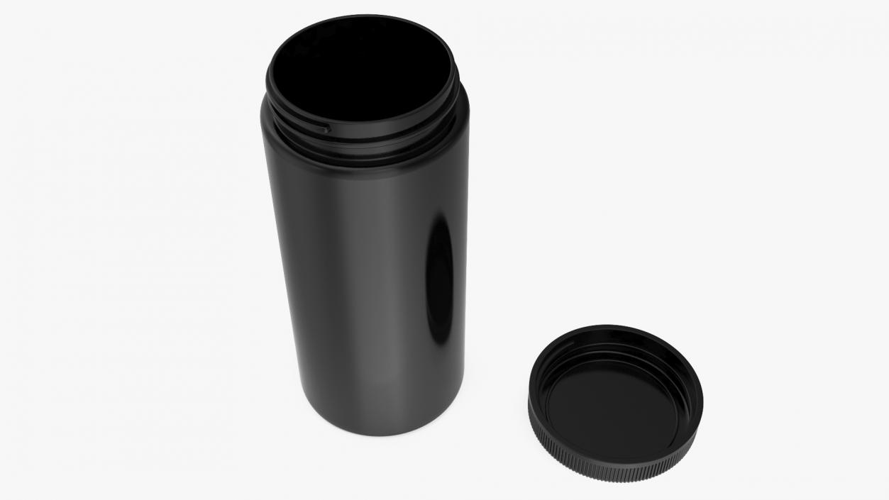 Little Round Black Plastic Jar 2 3D