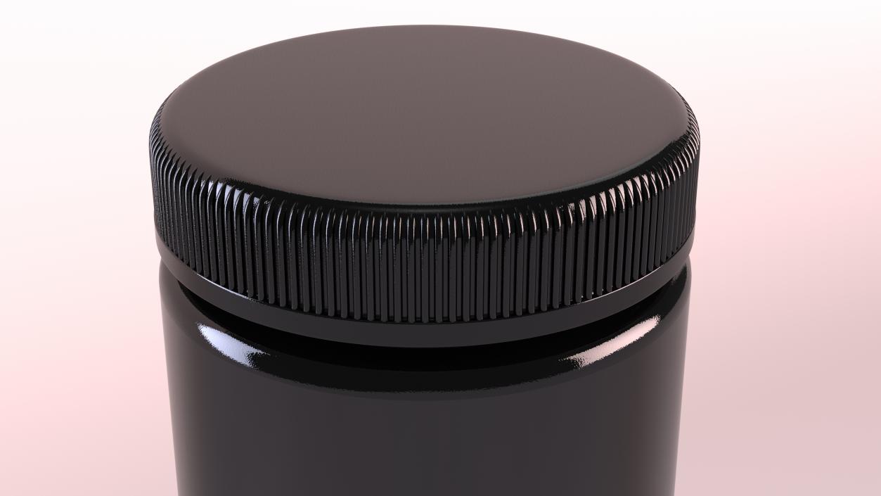 Little Round Black Plastic Jar 2 3D