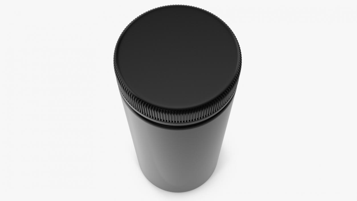 Little Round Black Plastic Jar 2 3D