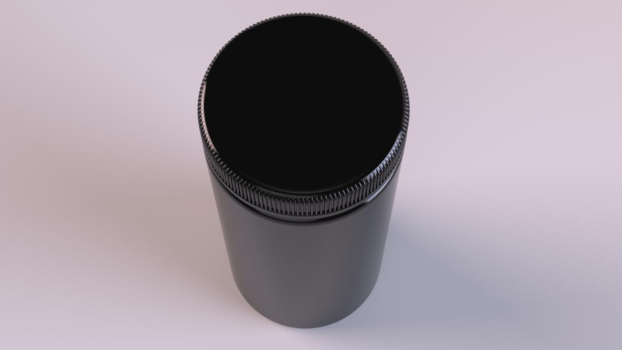 Little Round Black Plastic Jar 2 3D