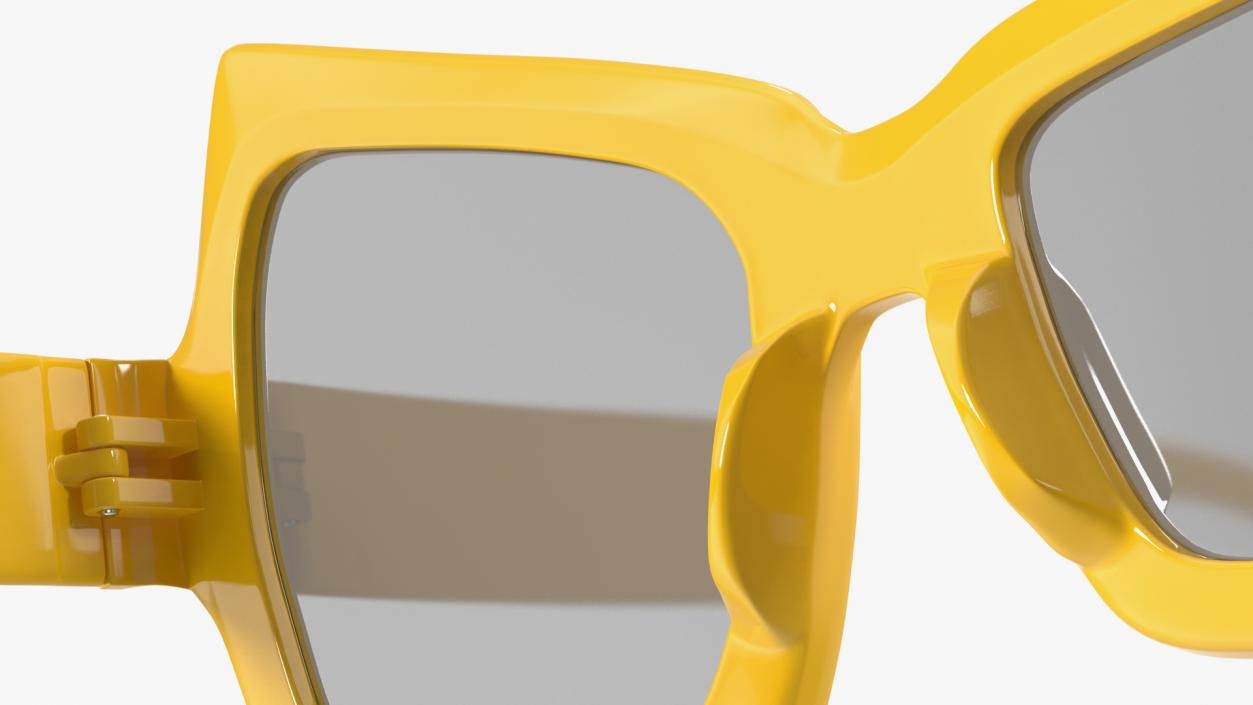 3D Asymmetric Sunglasses Yellow model