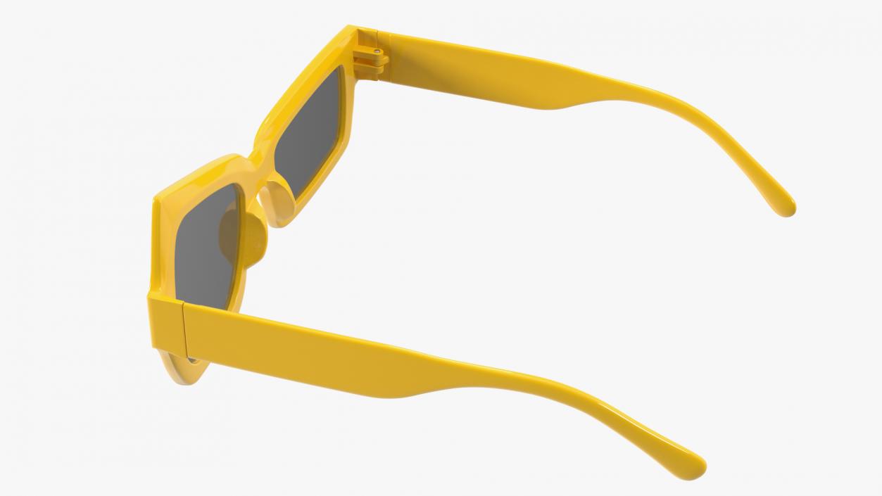 3D Asymmetric Sunglasses Yellow model