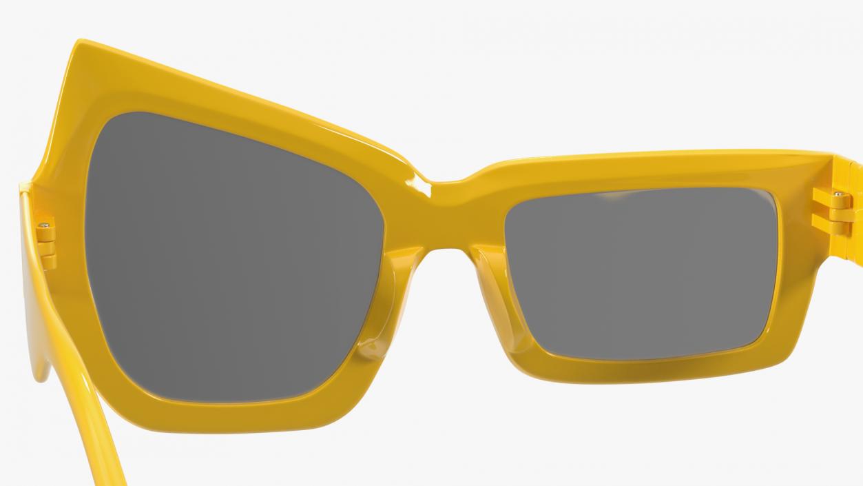 3D Asymmetric Sunglasses Yellow model