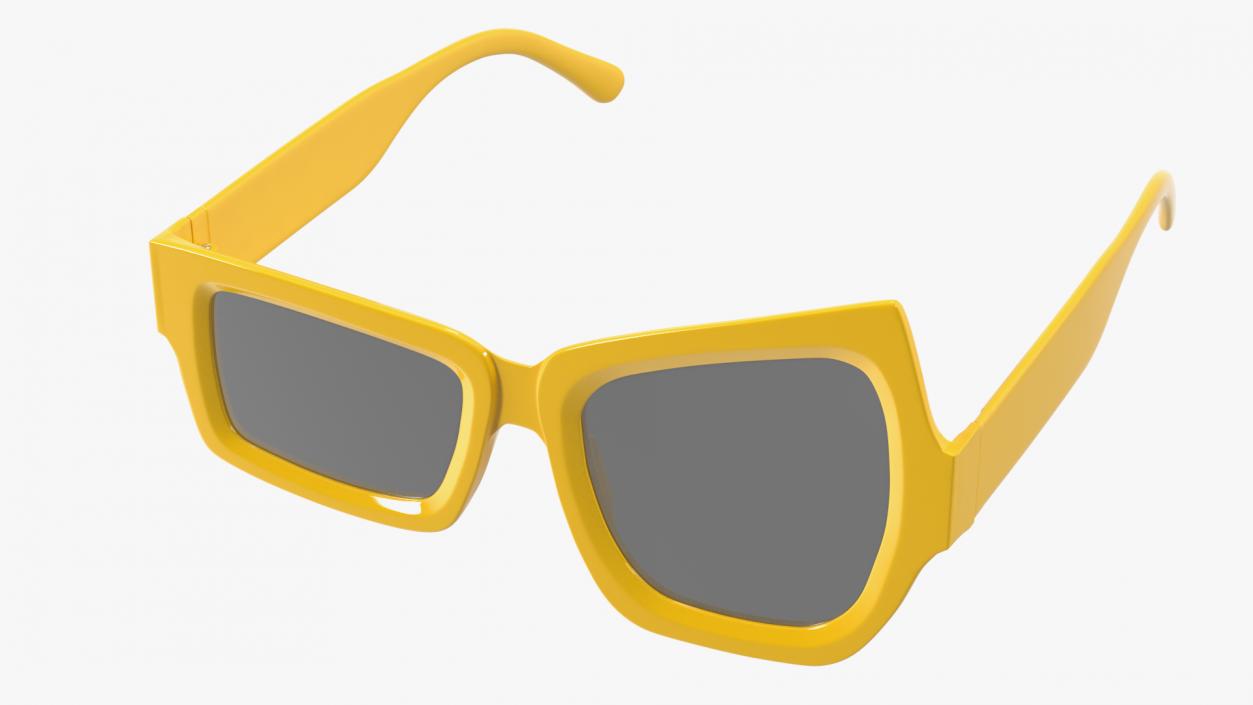 3D Asymmetric Sunglasses Yellow model