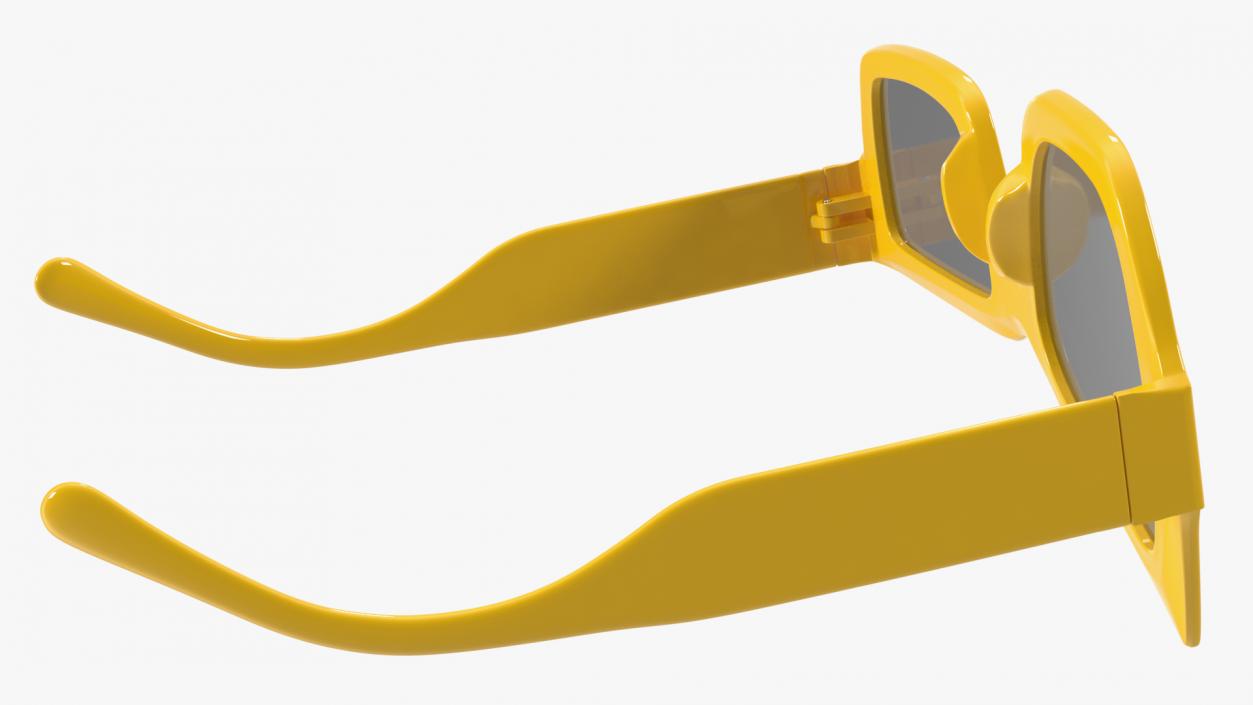 3D Asymmetric Sunglasses Yellow model