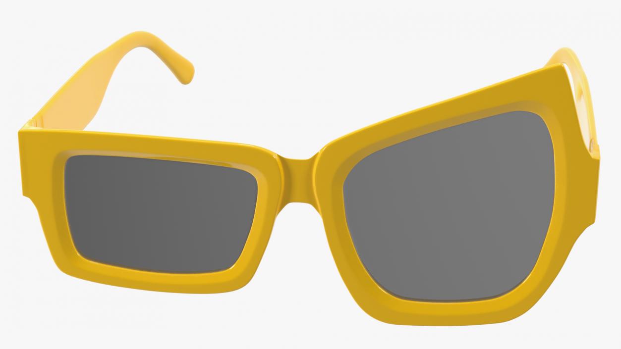 3D Asymmetric Sunglasses Yellow model