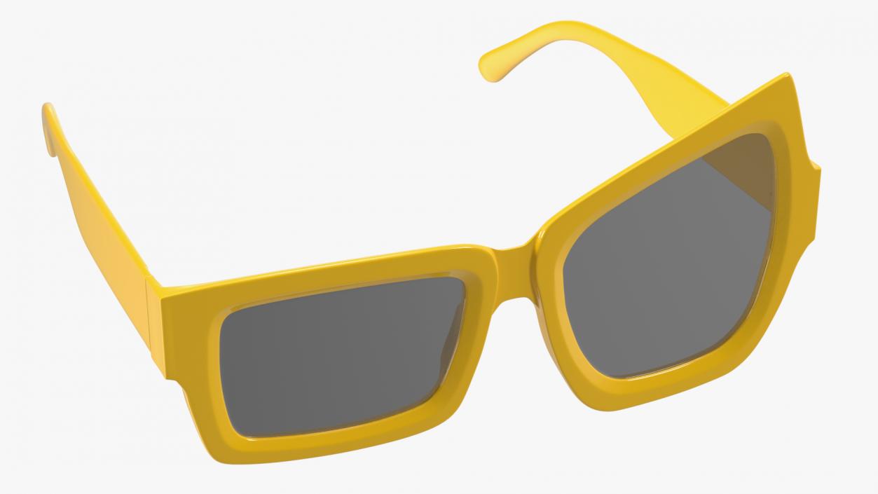 3D Asymmetric Sunglasses Yellow model