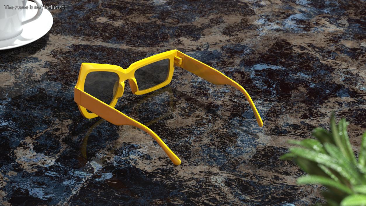 3D Asymmetric Sunglasses Yellow model