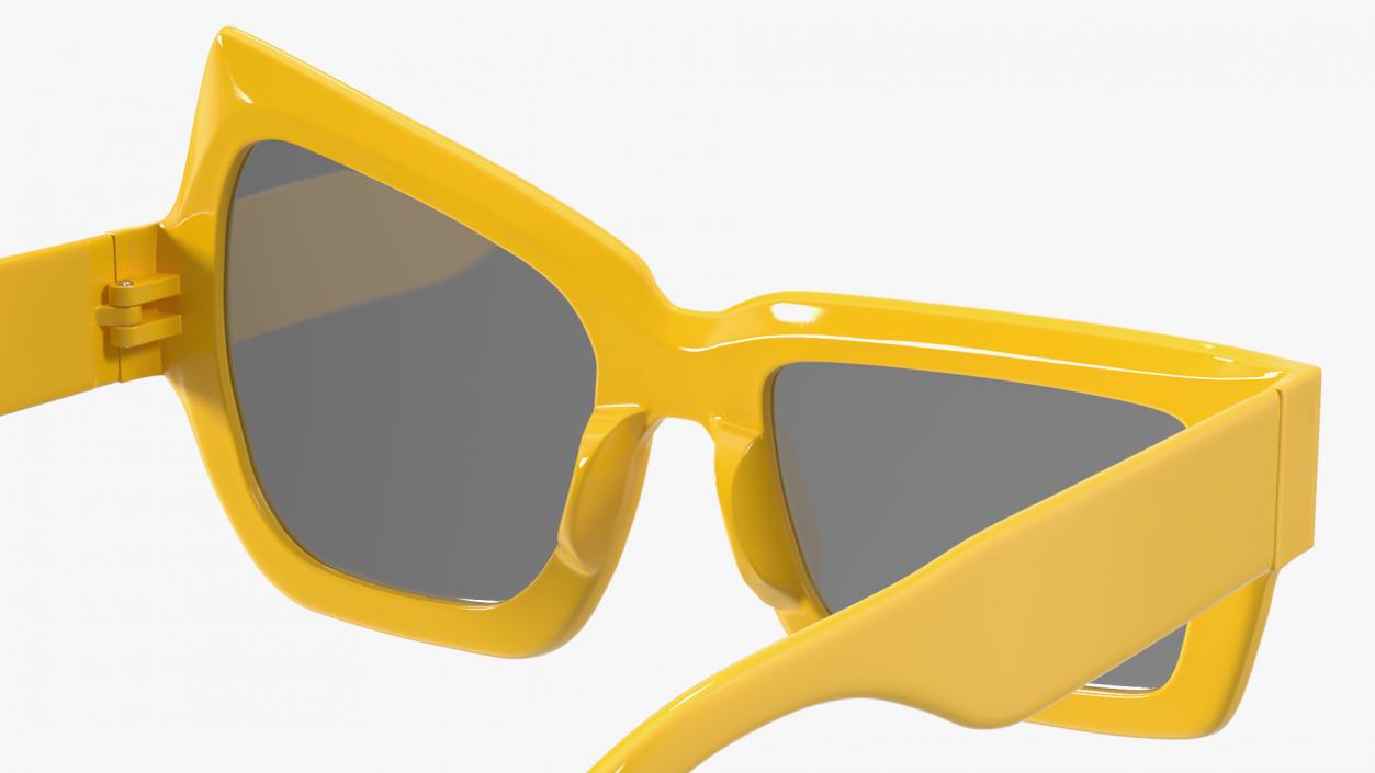 3D Asymmetric Sunglasses Yellow model