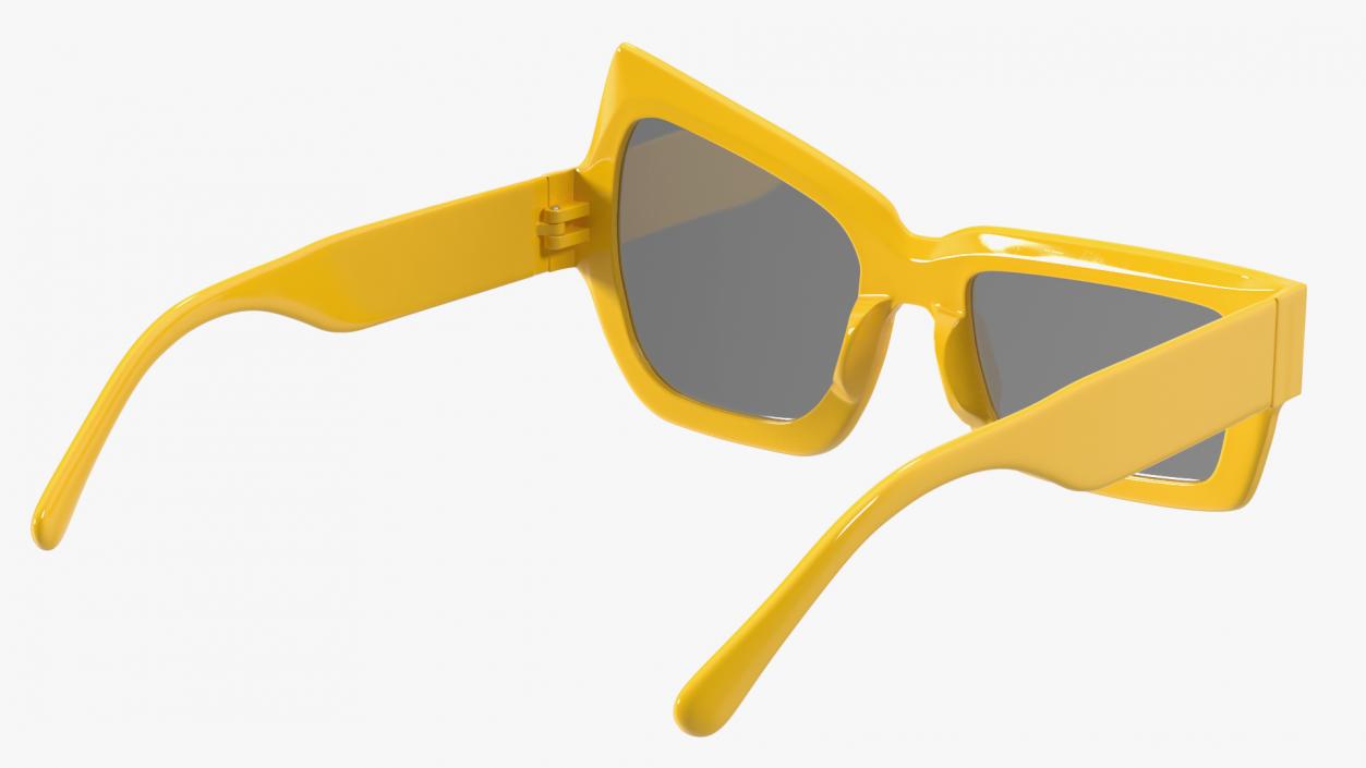 3D Asymmetric Sunglasses Yellow model