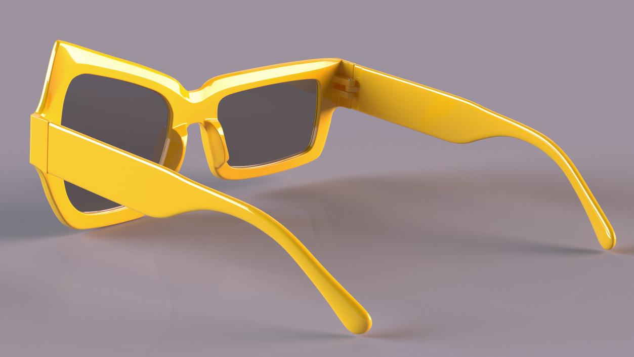 3D Asymmetric Sunglasses Yellow model