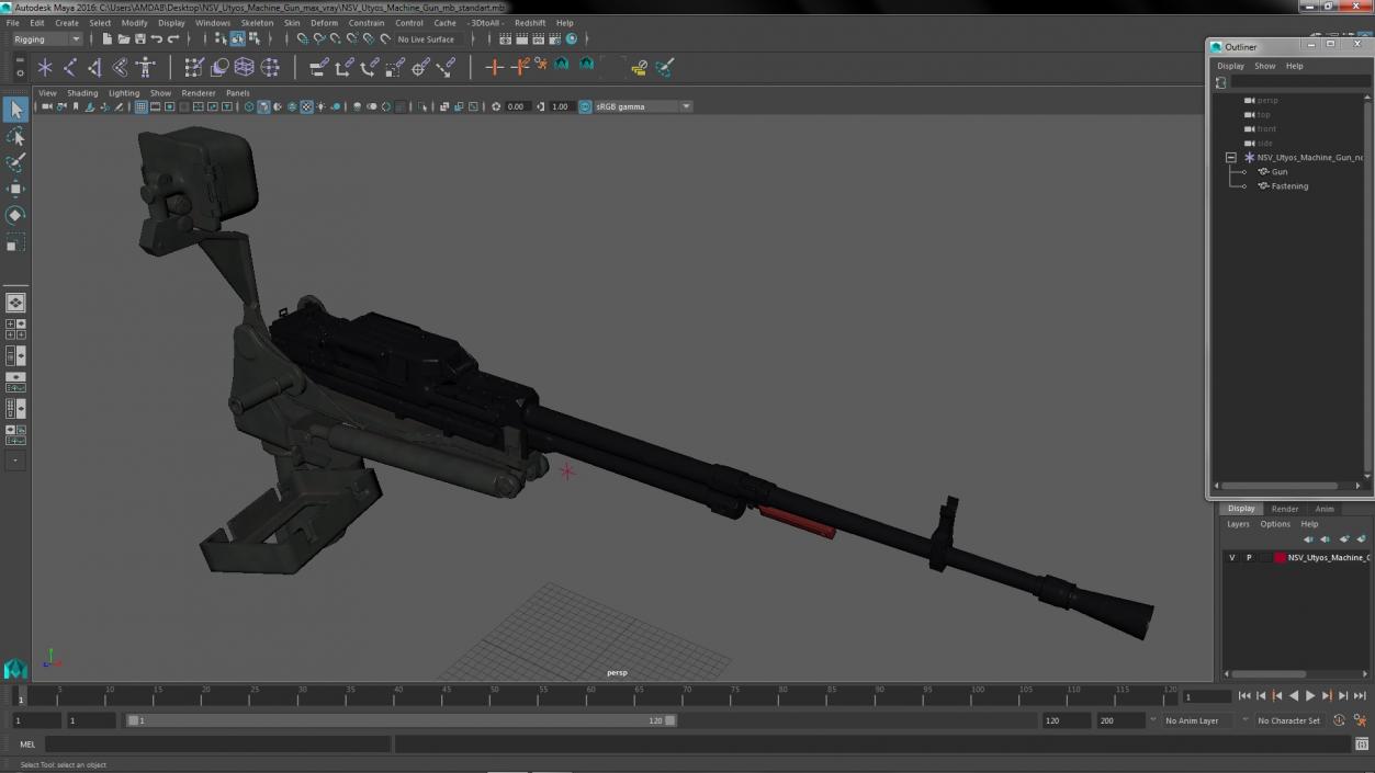 3D NSV Utyos Machine Gun