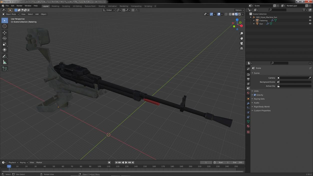 3D NSV Utyos Machine Gun