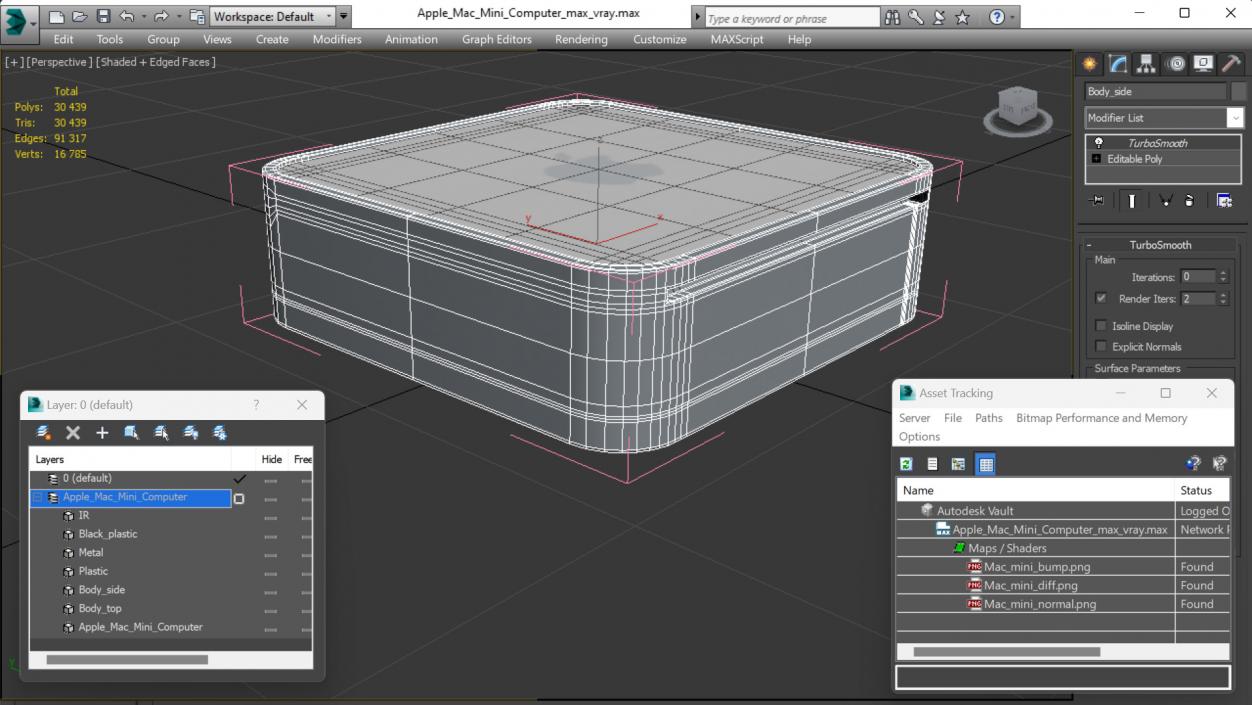 3D Apple Mac Mini Computer model