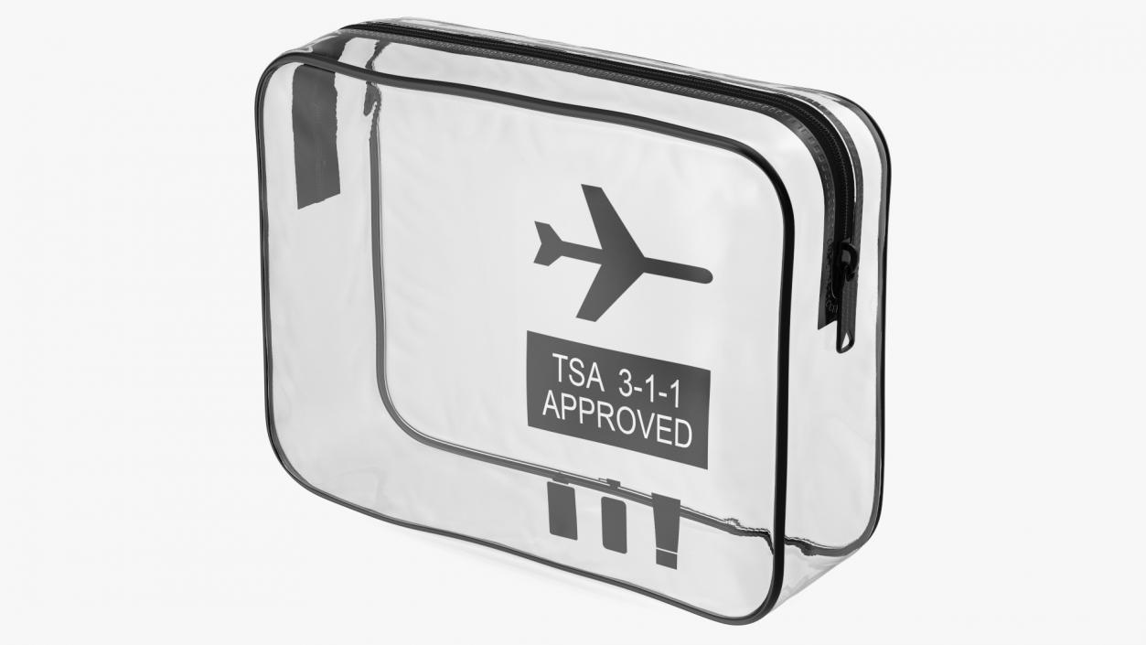 3D model Clear Zip Lock Bag Airline Approved