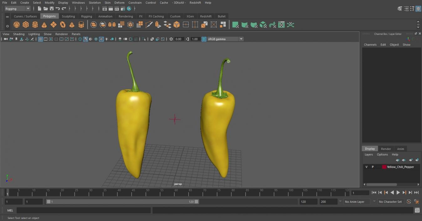 Yellow Chili Pepper(1) 3D