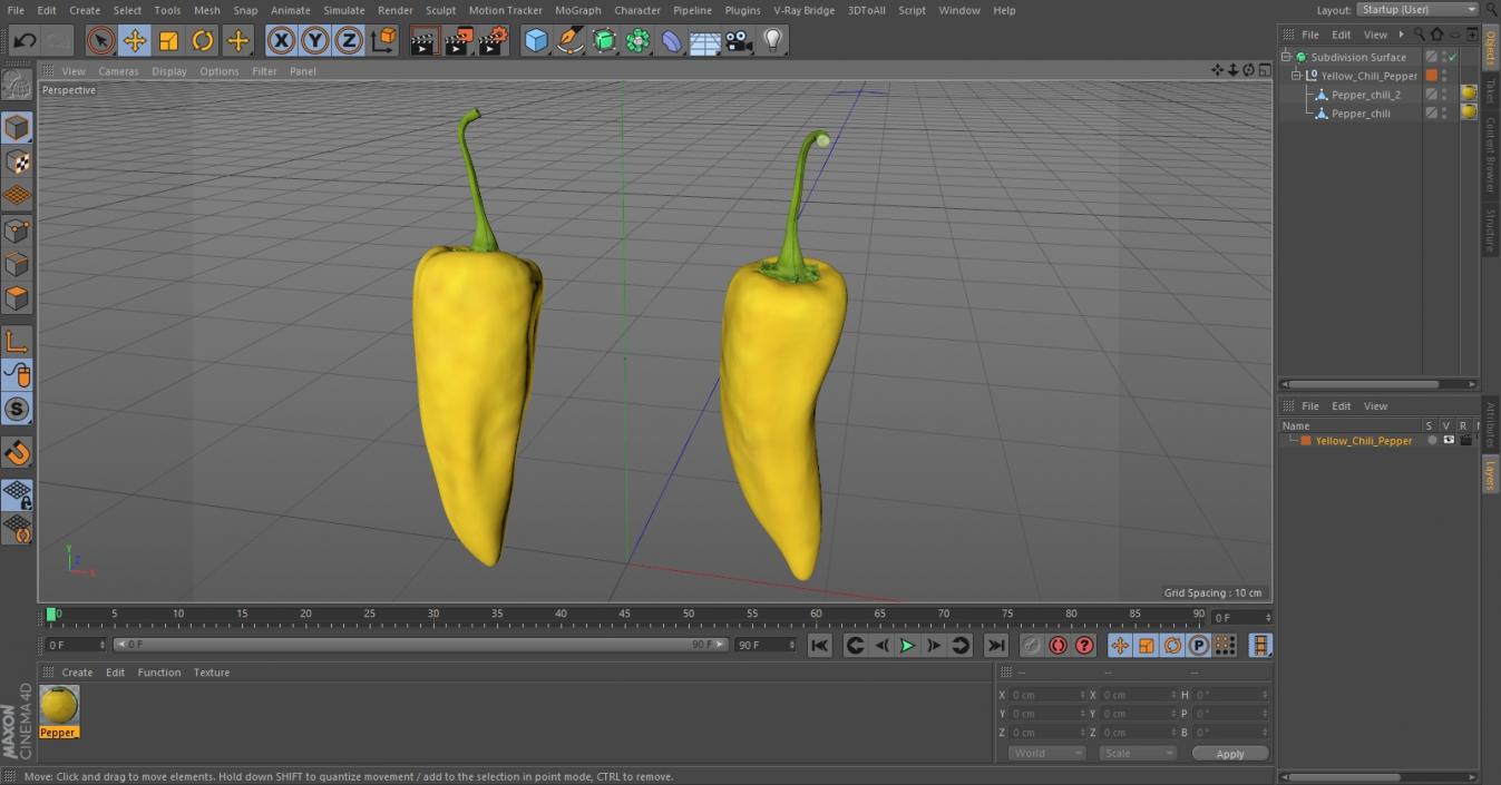 Yellow Chili Pepper(1) 3D