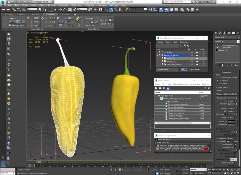 Yellow Chili Pepper(1) 3D