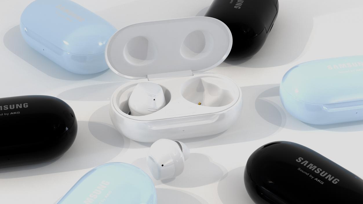 Samsung Galaxy Buds Plus with Charging Case White 3D model