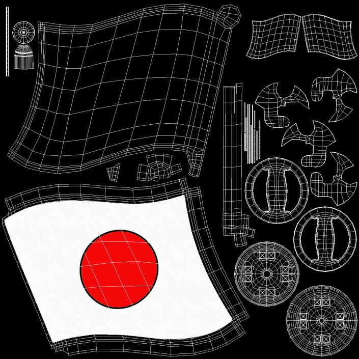 3D model Japan Flag Lapel Pin