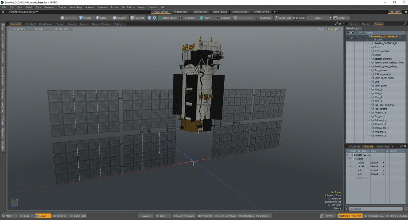 Satellite GLONASS-M 3D model