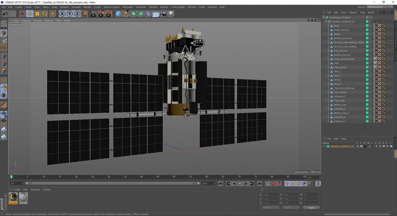 Satellite GLONASS-M 3D model