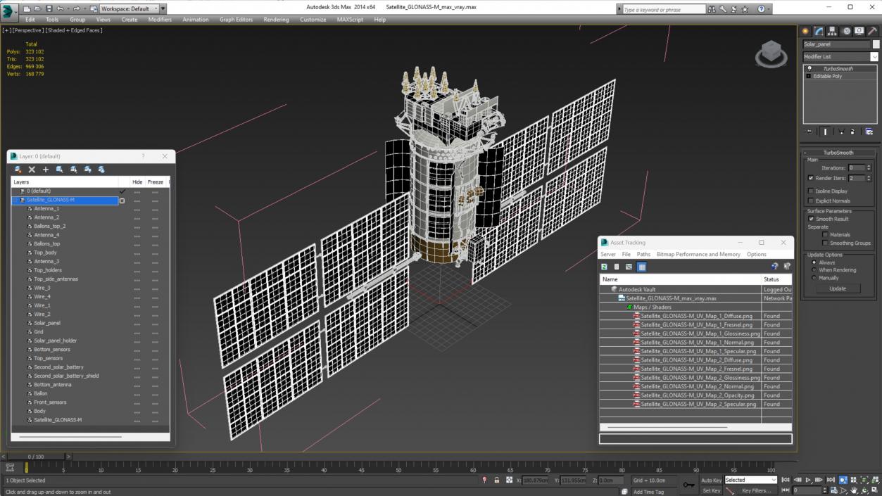 Satellite GLONASS-M 3D model