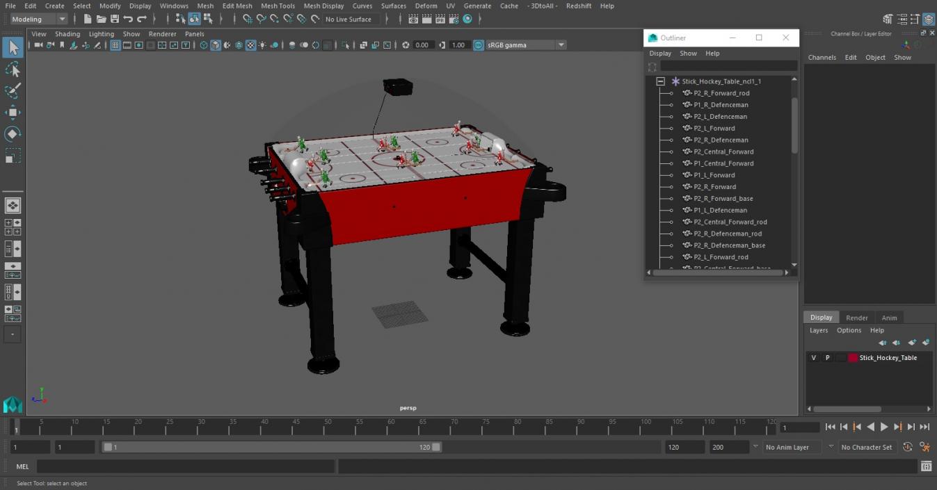 3D Stick Hockey Table model