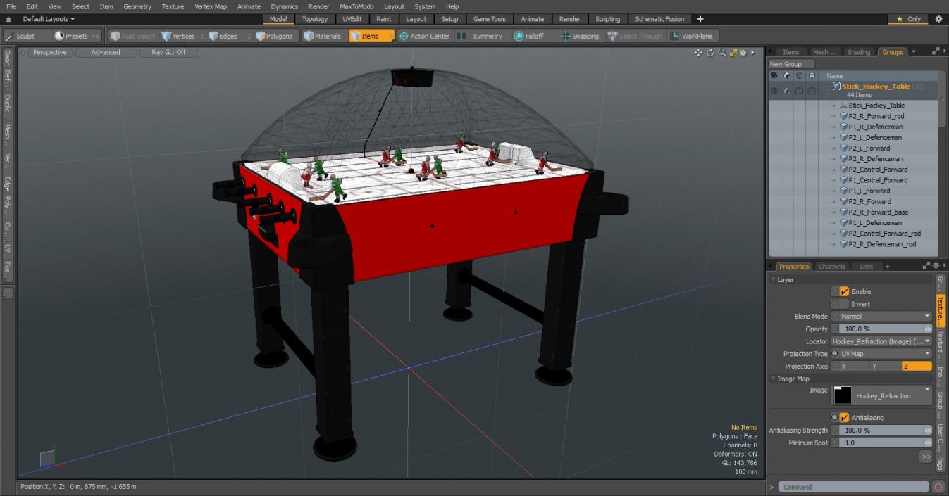 3D Stick Hockey Table model