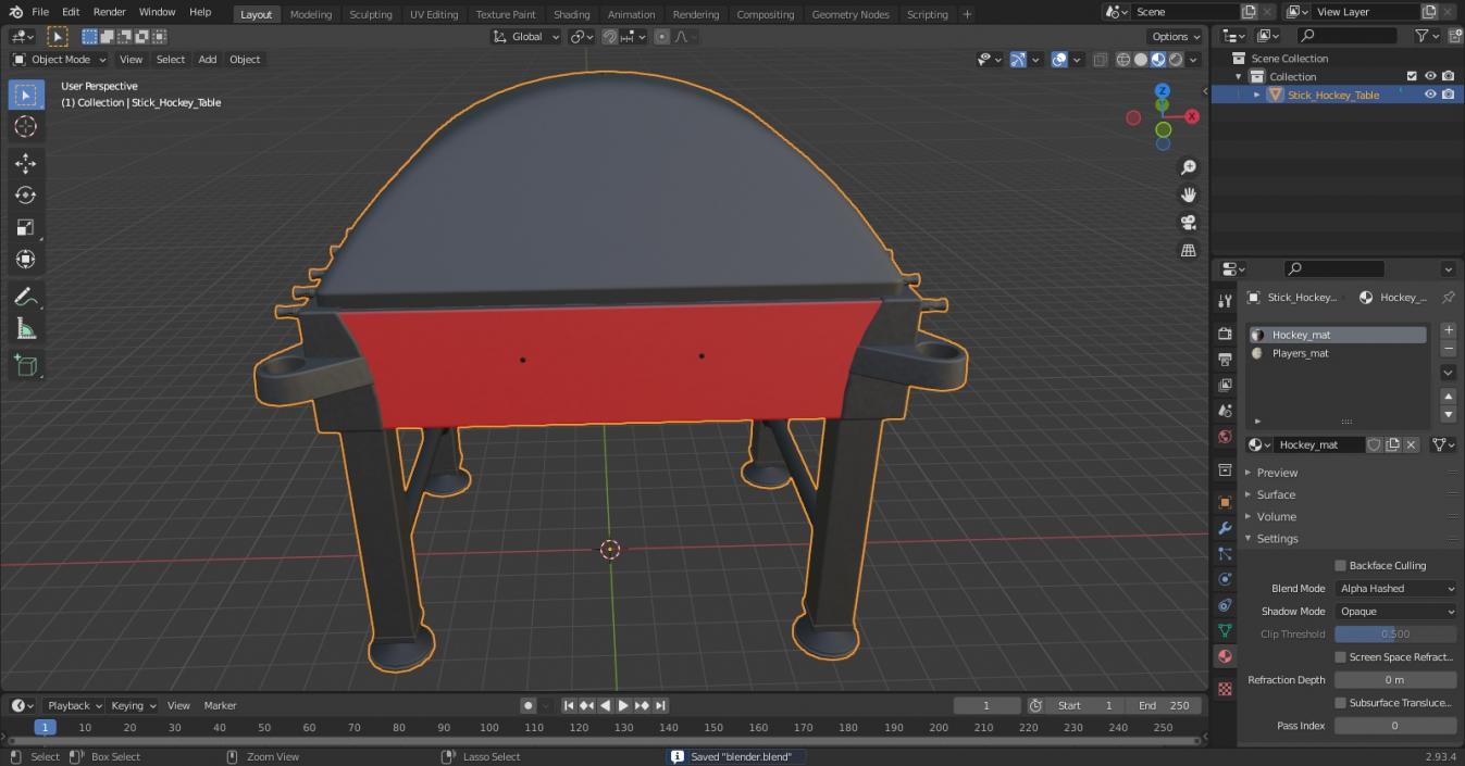 3D Stick Hockey Table model