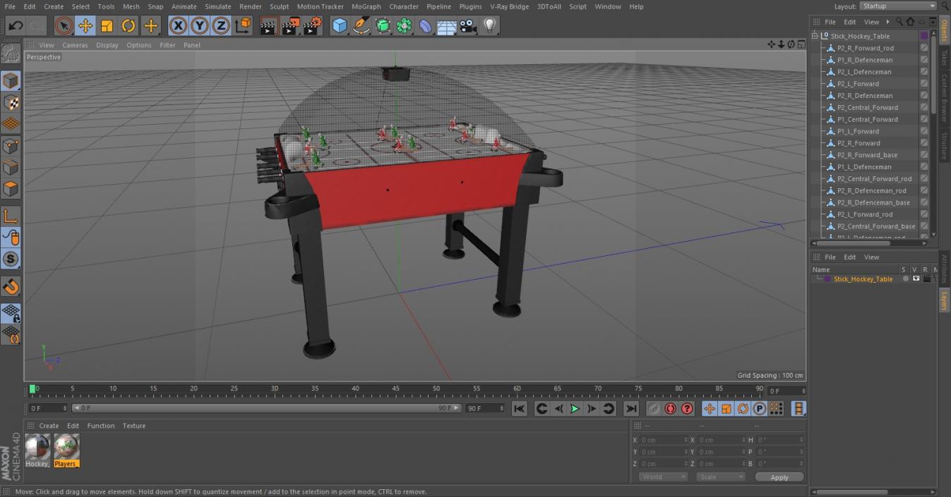 3D Stick Hockey Table model