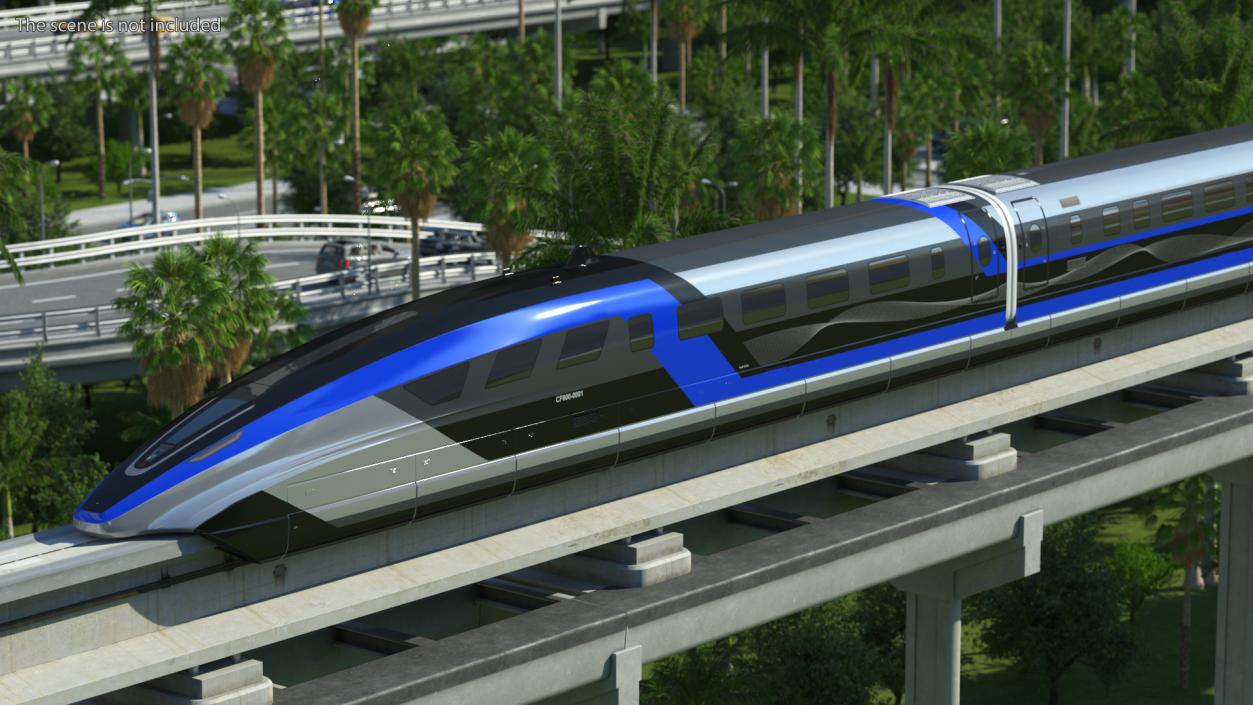 3D China Railway Maglev Train 2 model